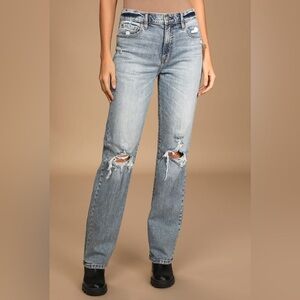 DAZE Classic Blue Distressed Women Jeans straight/wide leg